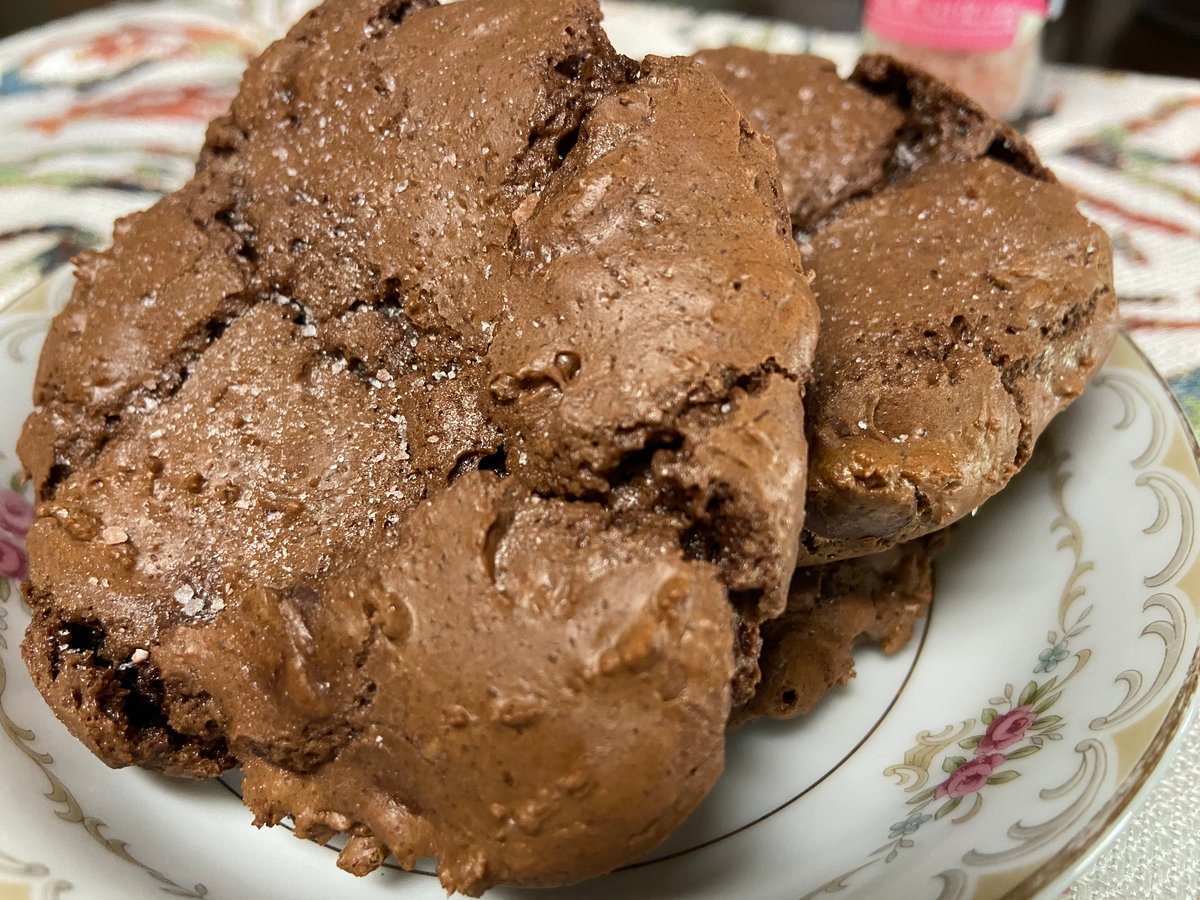 Image of Salted Dark Chocolate Brownie Cookies- 1 dozen