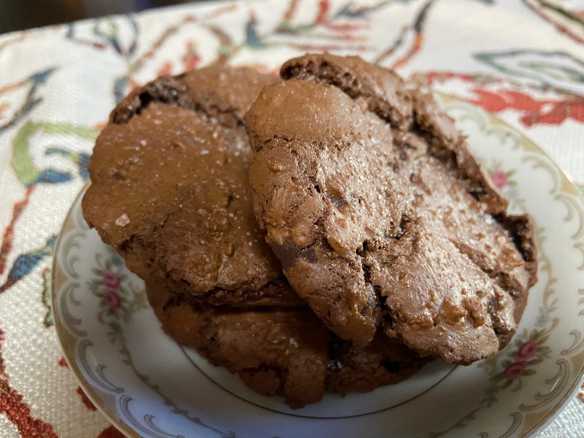 Image of Salted Dark Chocolate Brownie Cookies- 1 dozen