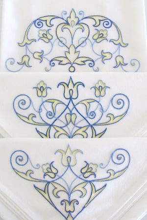 Image of Ready-to-Stitch Scroll Towel Set