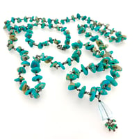 Image 3 of Fox turquoise mala with topaz and emeralds