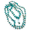 Fox turquoise mala with topaz and emeralds