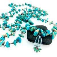 Image 1 of Fox turquoise mala with topaz and emeralds