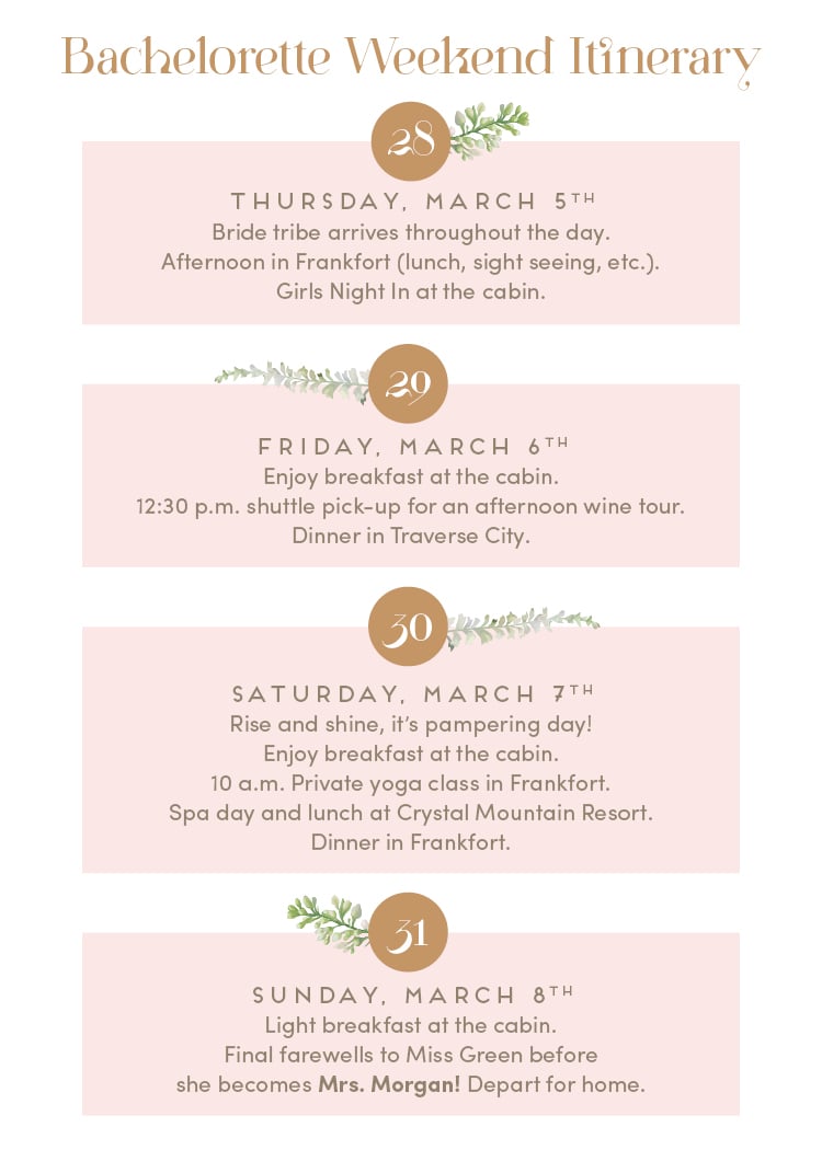 Floral Bachelorette/Itinerary