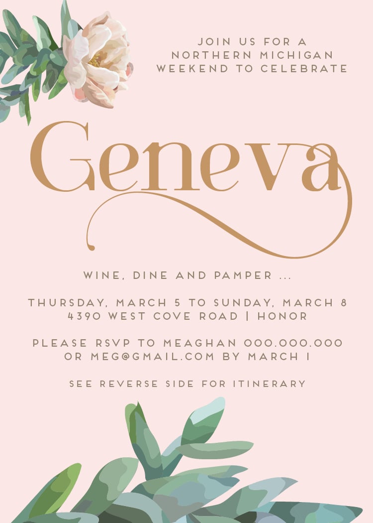 Floral Bachelorette/Itinerary