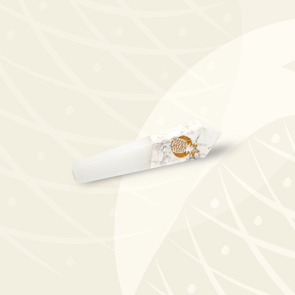 Image of White Turquoise & Marble Crystal Duo Hand Pipe
