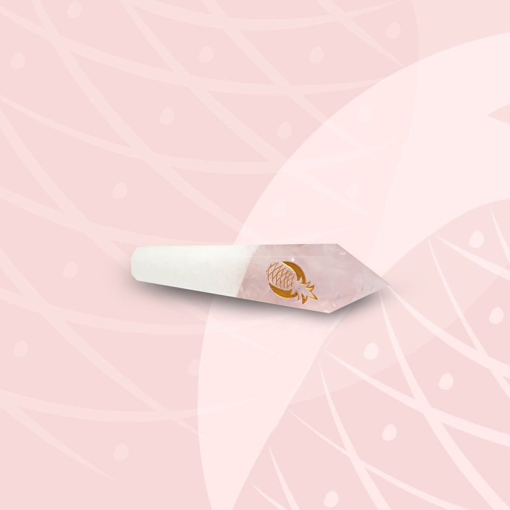 Image of Rose Quartz & Marble Crystal Duo Hand Pipe