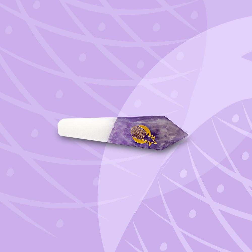 Image of Amethyst & Marble Crystal Duo Hand Pipe 
