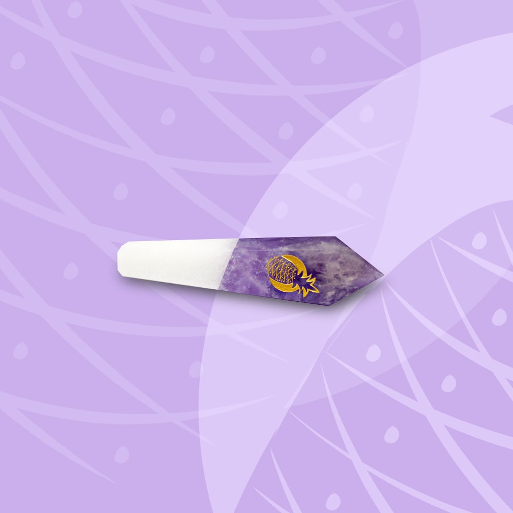 Image of Amethyst & Marble Crystal Duo Hand Pipe