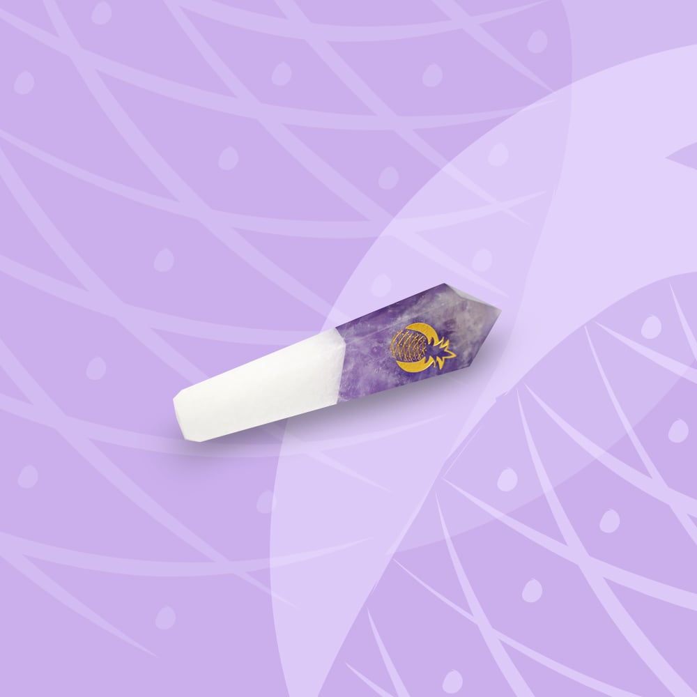 Image of Amethyst & Marble Crystal Duo Hand Pipe 