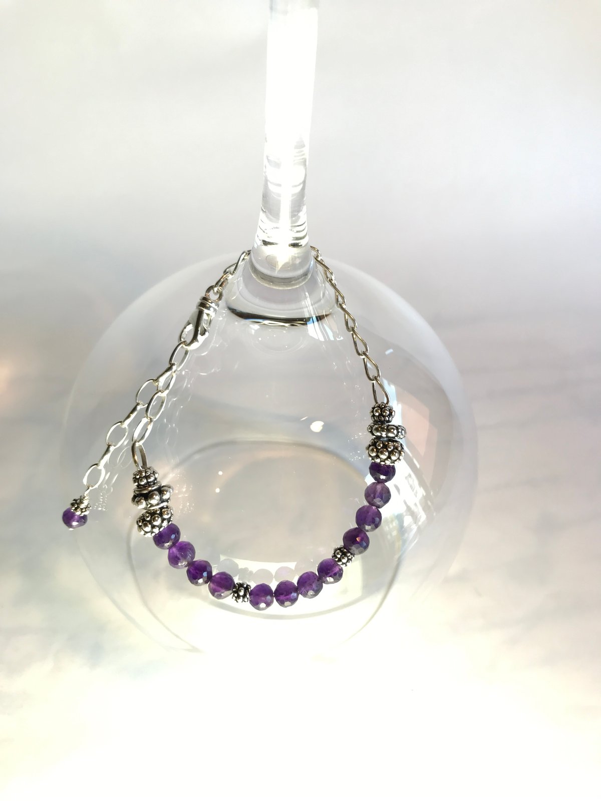 Semi-Precious Stone, Freshwater Pearl, and Sterling Bead with Sterling Silver Chain Bracelet