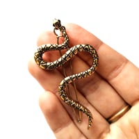 Image 2 of Antiqued Snake Eyes Hair Clip
