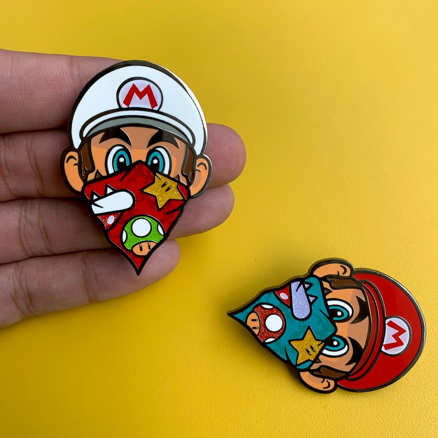 Image of MARIO PINS 2.0 (set of 2/ both pins) B GRADE