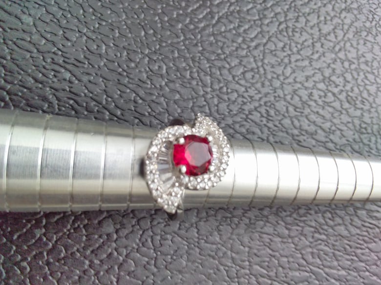 Image of STERLING SILVER RUBY COCKTAIL RING