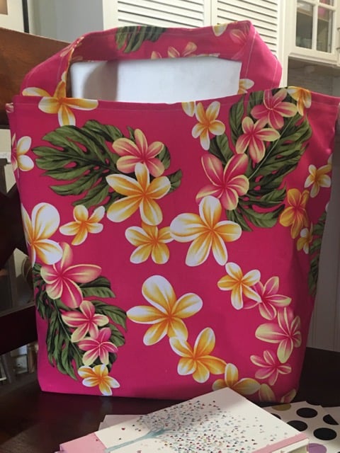 Delightful Pink Plumeria Tote