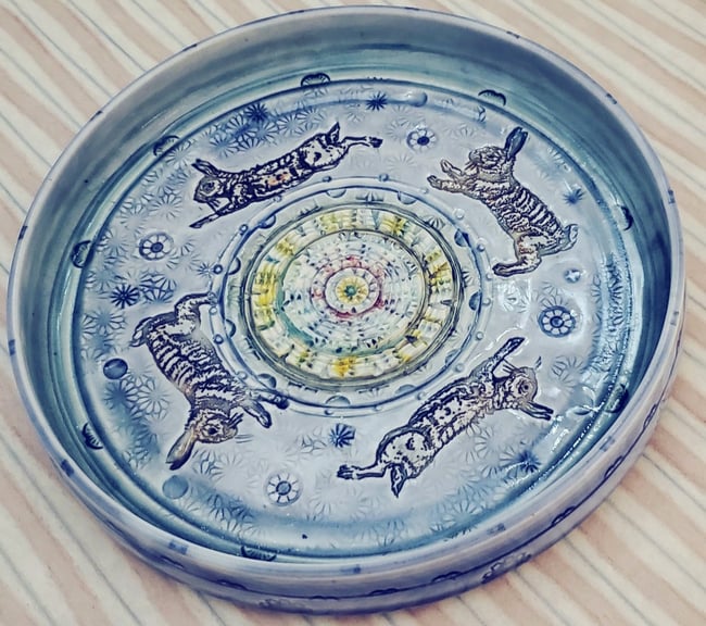 Running Rabbits Porcelain Garlic Grater