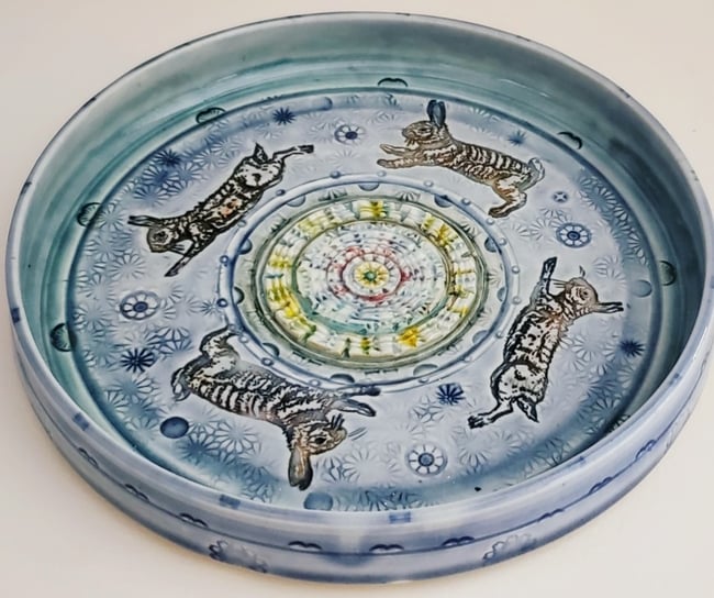 Running Rabbits Porcelain Garlic Grater