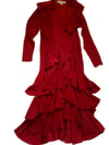vintage  Norma Kamali scarlet flamenco dress