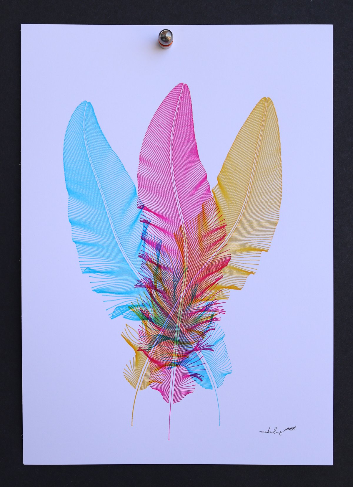 Feathers - Cyan, Magenta & Yellow   200421-01