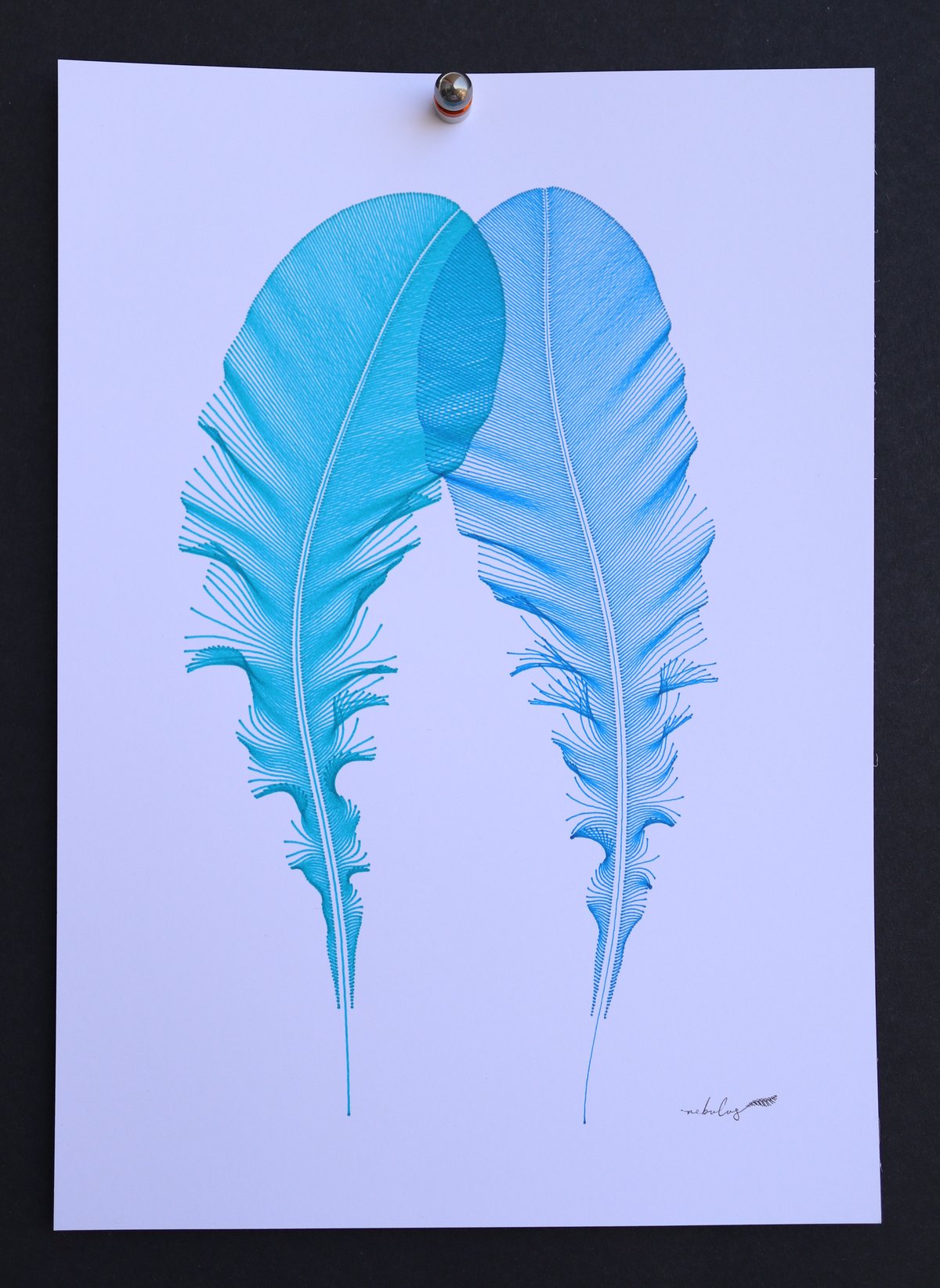 Feathers - Turquiose & Sky Blue   200424-01