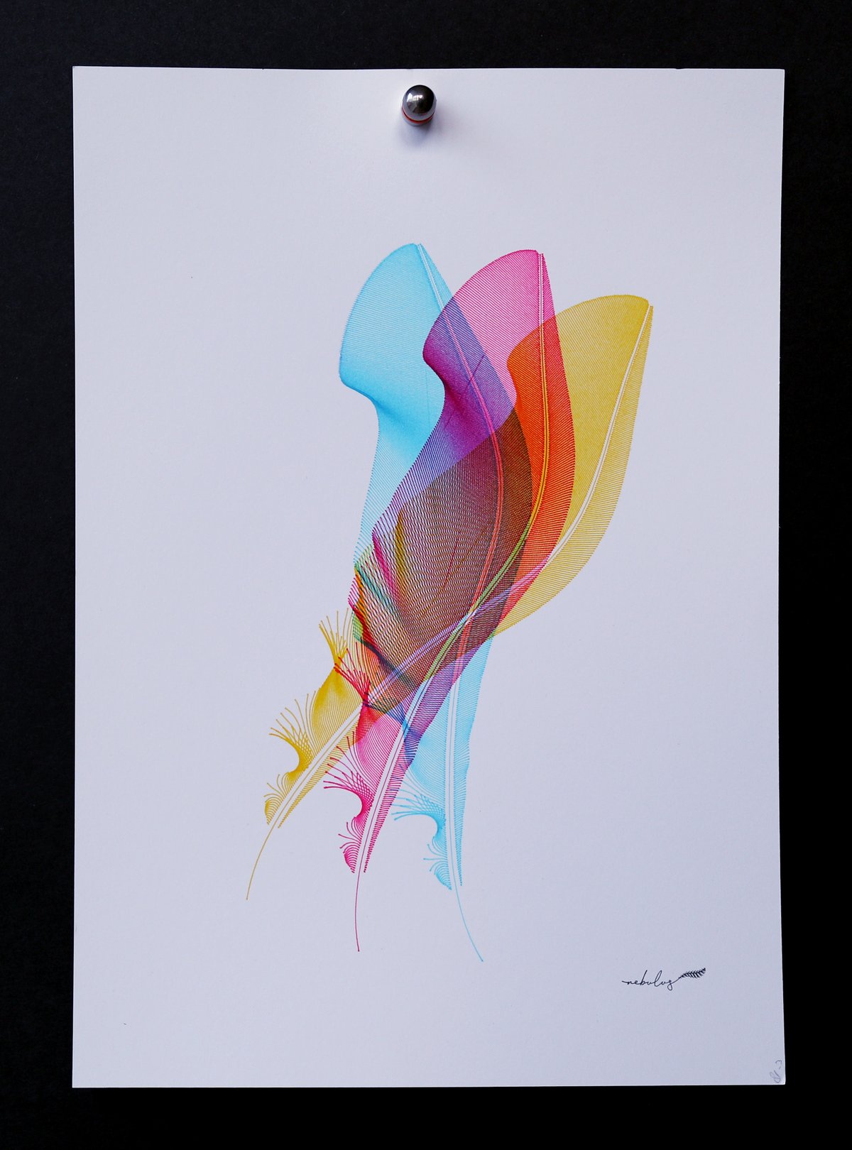 Feathers - Cyan, Magenta & Yellow   200328-017