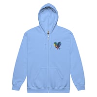 Image 4 of BadAss Raven Old school Unisex  zip hoodie - Double Imprint