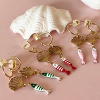 Image 5 of Little Fish and Shell Half Hoops