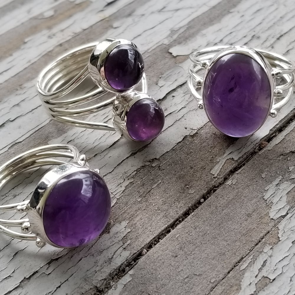 Image of Mystic - Amethyst Rings in Sterling Silver 