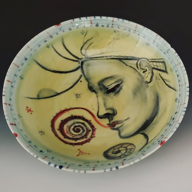Spiral Tounge Portrait  Porcelain Bowl