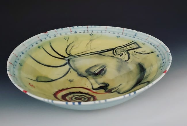 Spiral Tounge Portrait  Porcelain Bowl