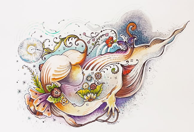 Image of Earth Spirit Lovers Original Watercolor