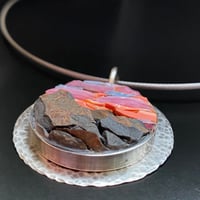 Image 2 of Pink Sky With Mountains, Micro Mosaic Pendant