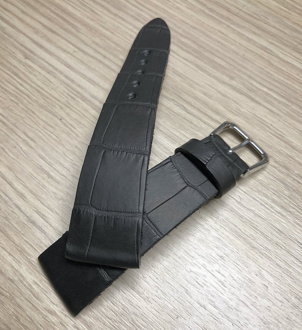 Image of Black “rubberized” Alligator waterproof watchstrap