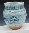 Carved Beta Fish Woodfired Vessel