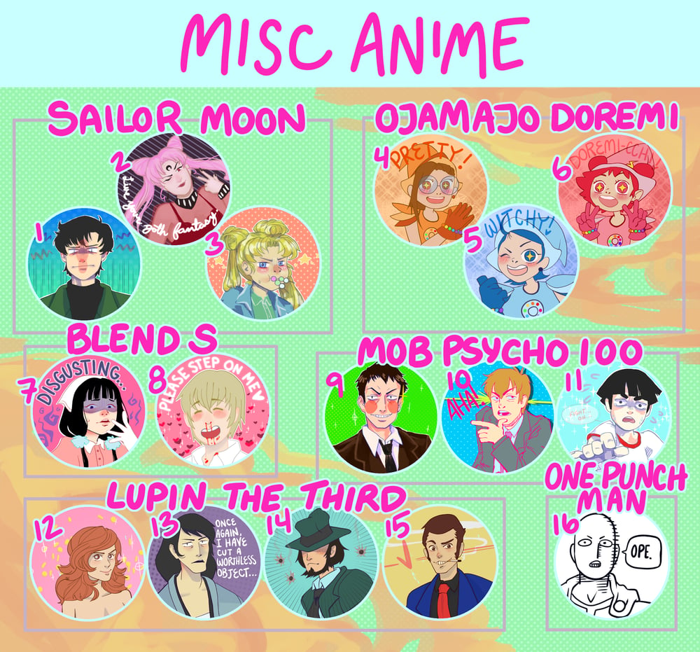 Misc. Anime Buttons! | BoldEgoist