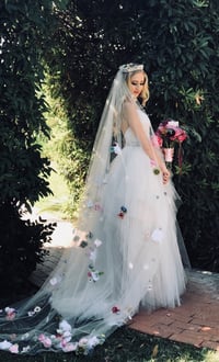 Image 2 of Custom Floral Wedding Veil 