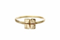 Image 1 of Square gold ring. 18k. Grey goat