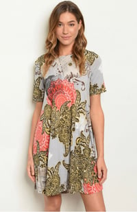 Image 2 of Mixed Print T-Shirt Dress