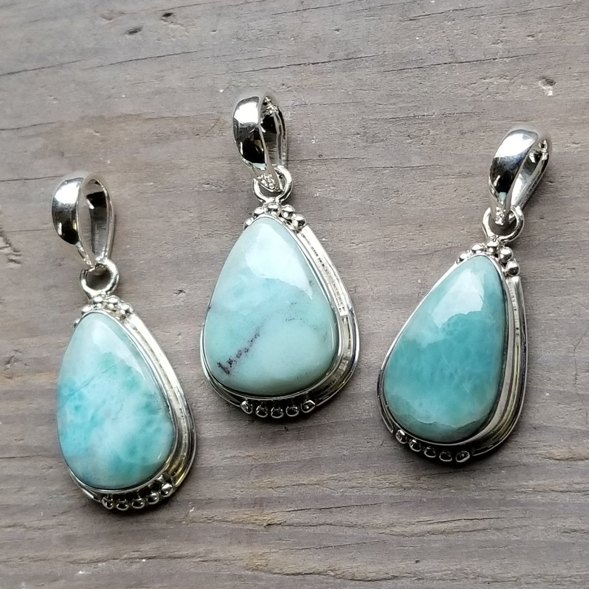 Image of Sweet Simplicity - Larimar Pendants in Sterling Silver