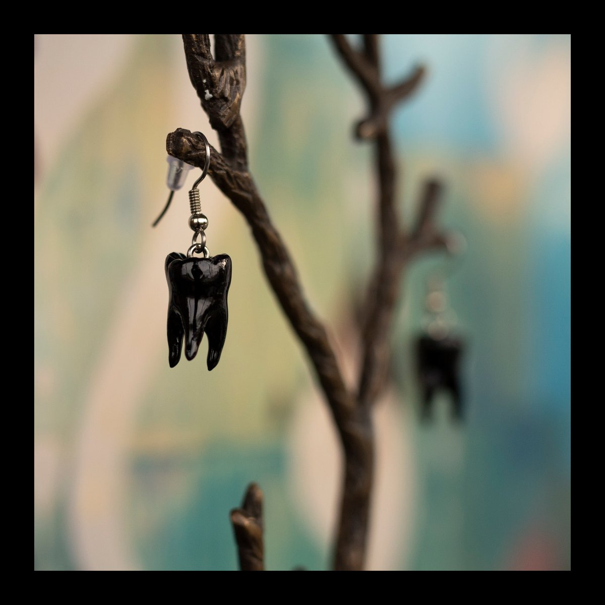 PRE-ORDER: Black 3-Root Molar Earrings