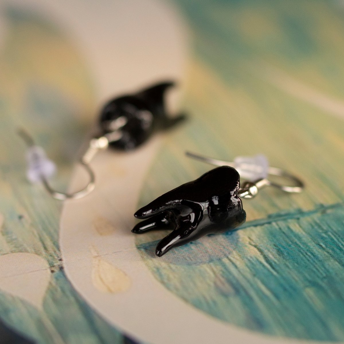 PRE-ORDER: Black 3-Root Molar Earrings