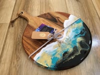 Image 1 of Resin, Wood Square and Round Paddle Cheeseboard 