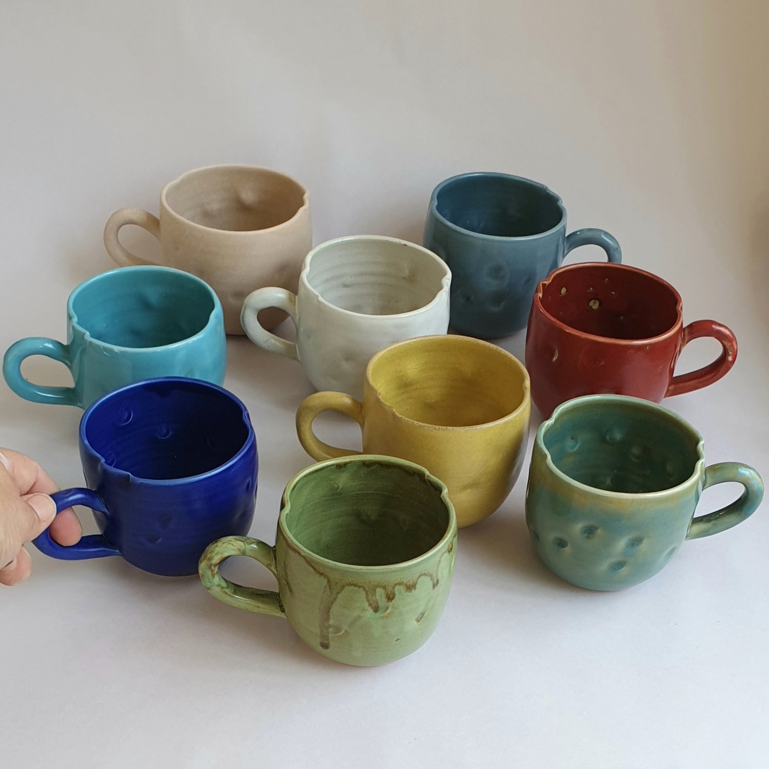 Image of Just right medium cups in simple glaze colours