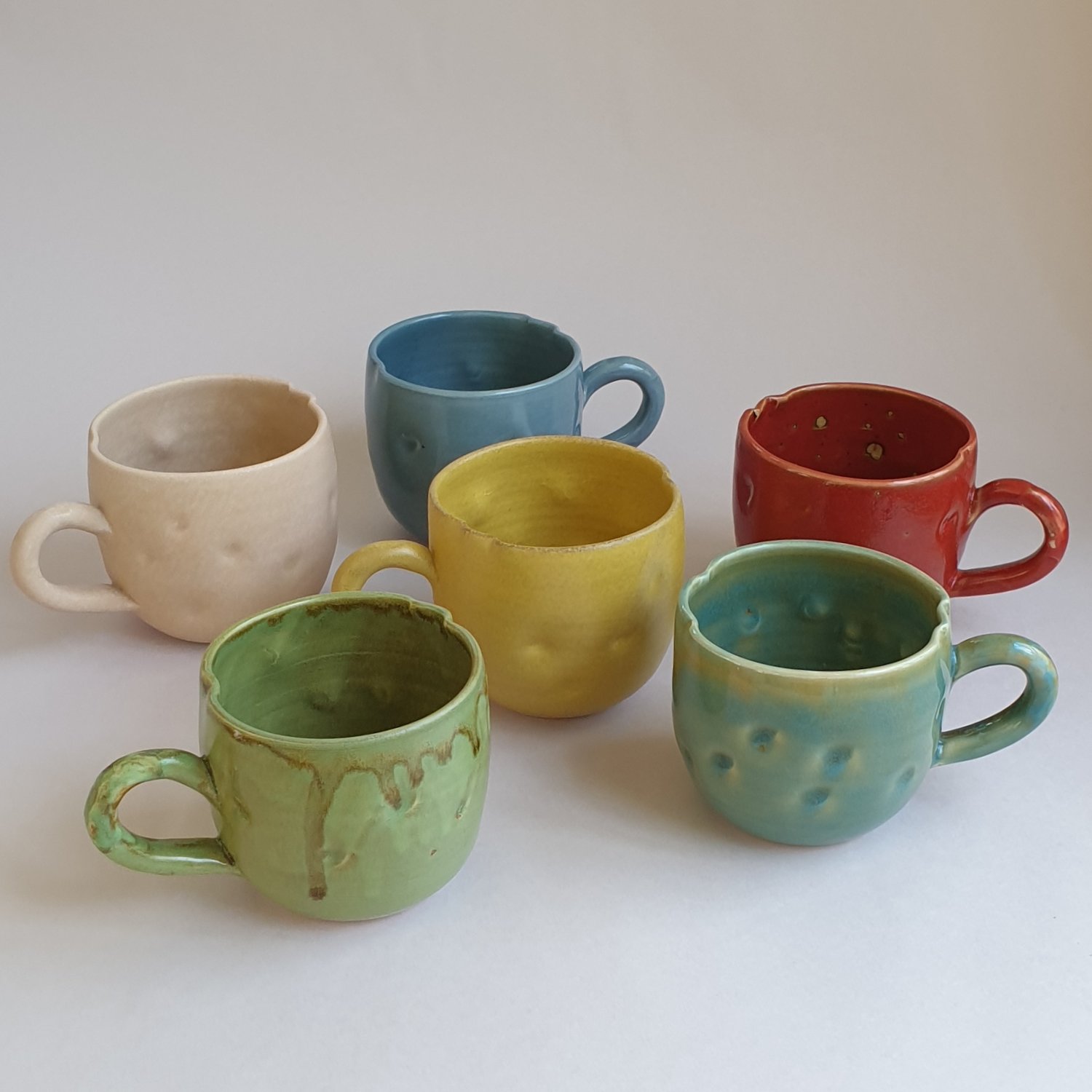 Image of Just right medium cups in simple glaze colours