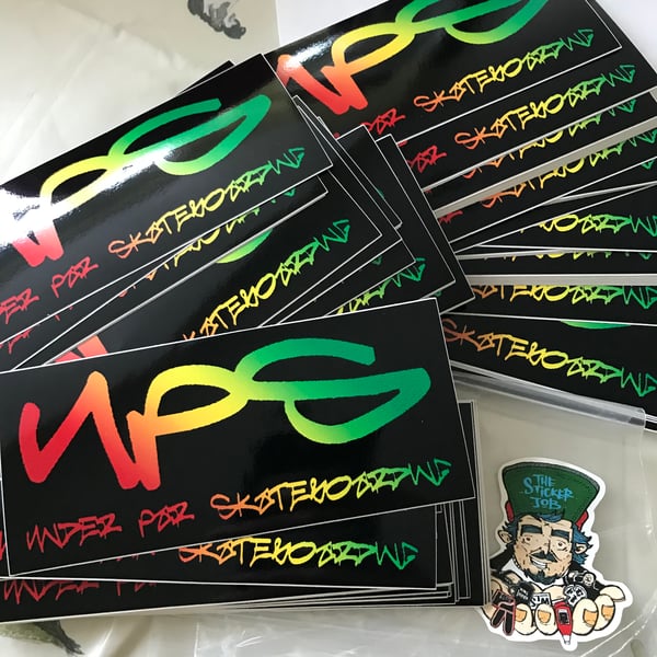 Image of Under Par Skateboarding stickers x5 free postage 