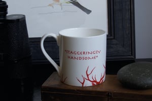 Image of Staggeringly Handsome Fine Bone China Mug in Red 