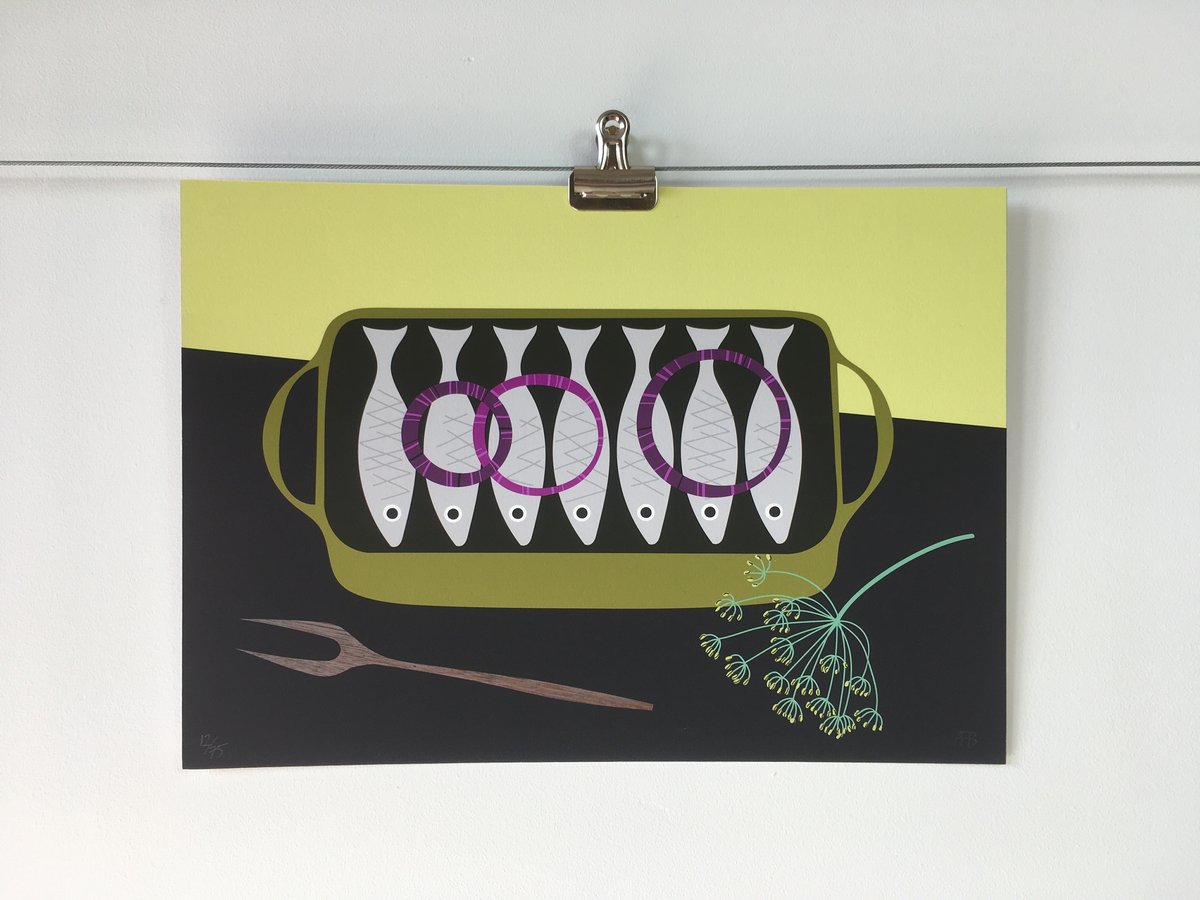 Herring In A Row (A4/ 30x40cm)