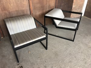Pair of 1980’s metal lounge armchairs