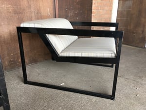 Pair of 1980’s metal lounge armchairs