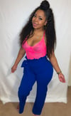 Twist Tie Palazzo Pants (Blue)