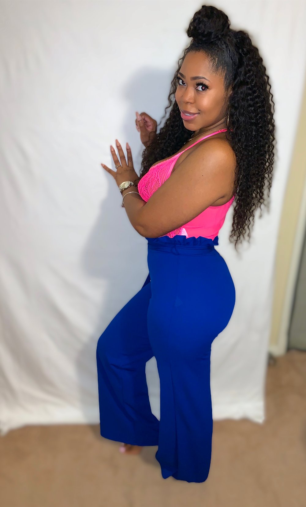 Twist Tie Palazzo Pants (Blue)